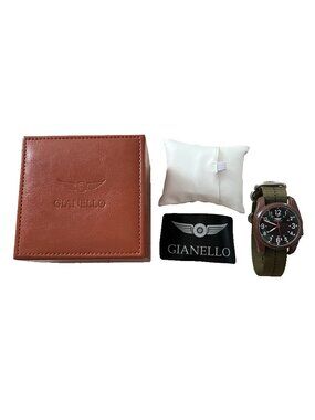Gianello Heritage Navigator 40 Nylon Strap Watch Army Green